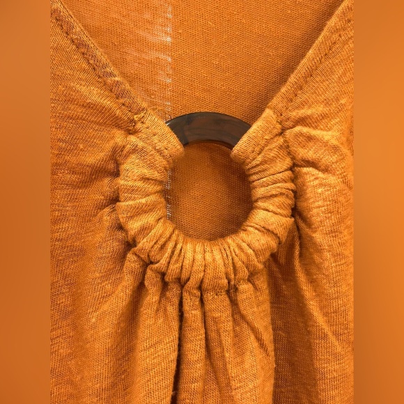 Ann Taylor Factory linen blend short sleeve ring top size M. - Picture 5 of 7